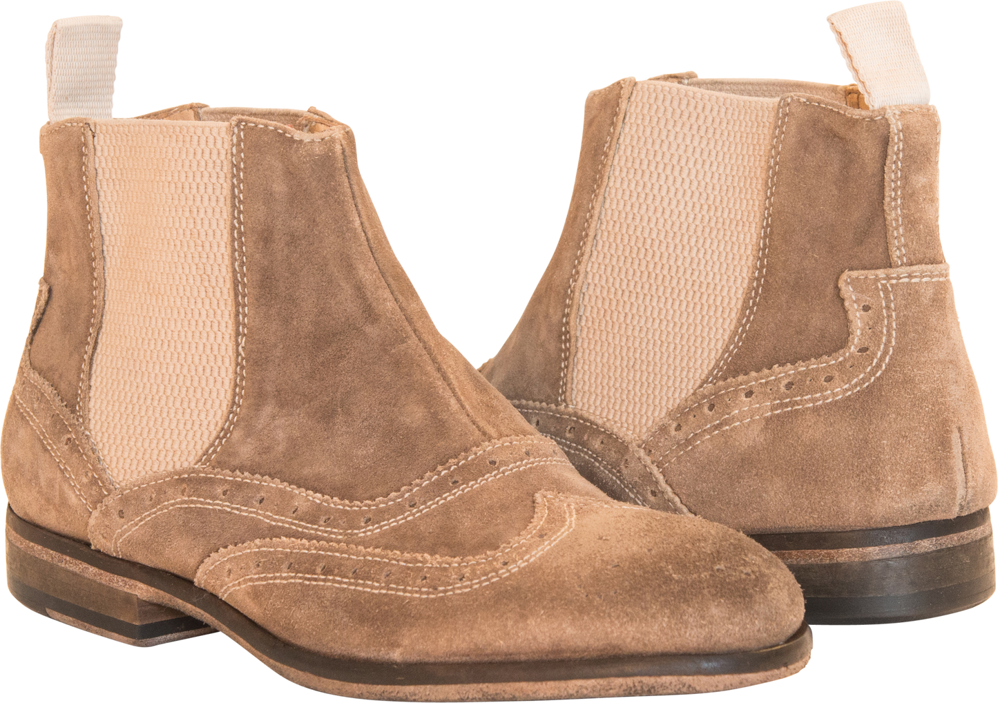 Leila Suede Wing Tip Chelsea Boot