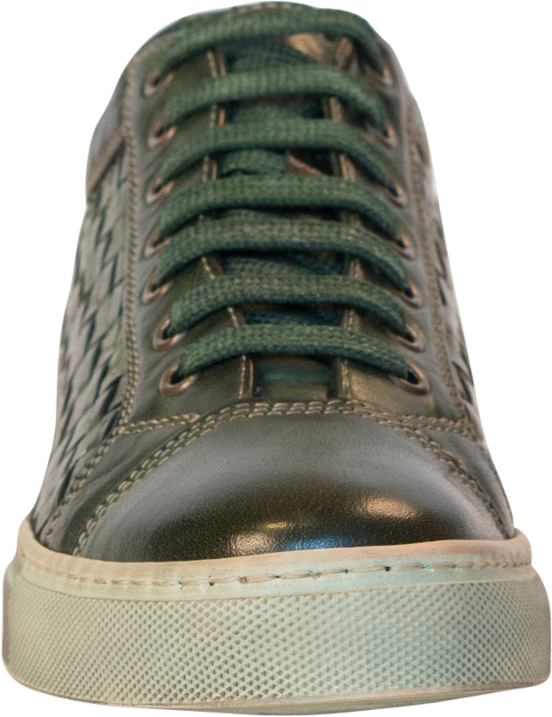 Bernice Dip Dyed Forest Green Woven Low Tops