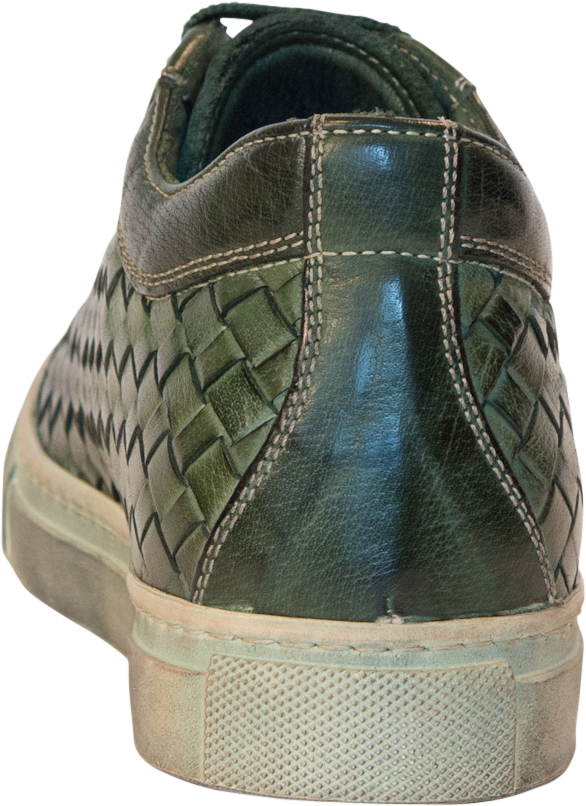 Bernice Dip Dyed Forest Green Woven Low Tops