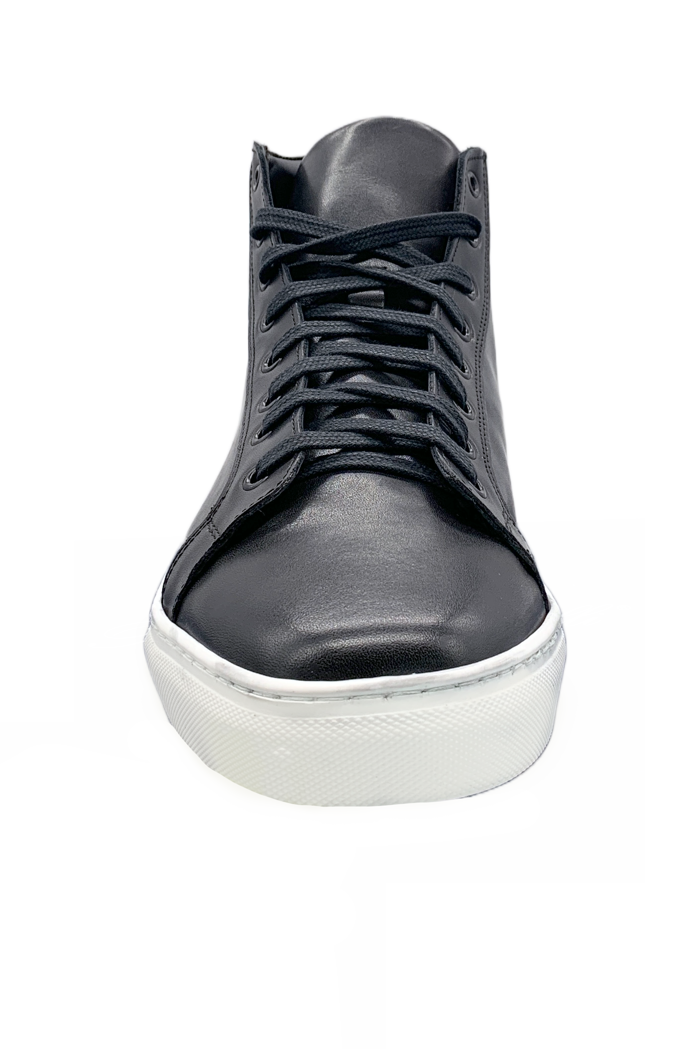 Alberto Black Leather High Top Dress Sneaker