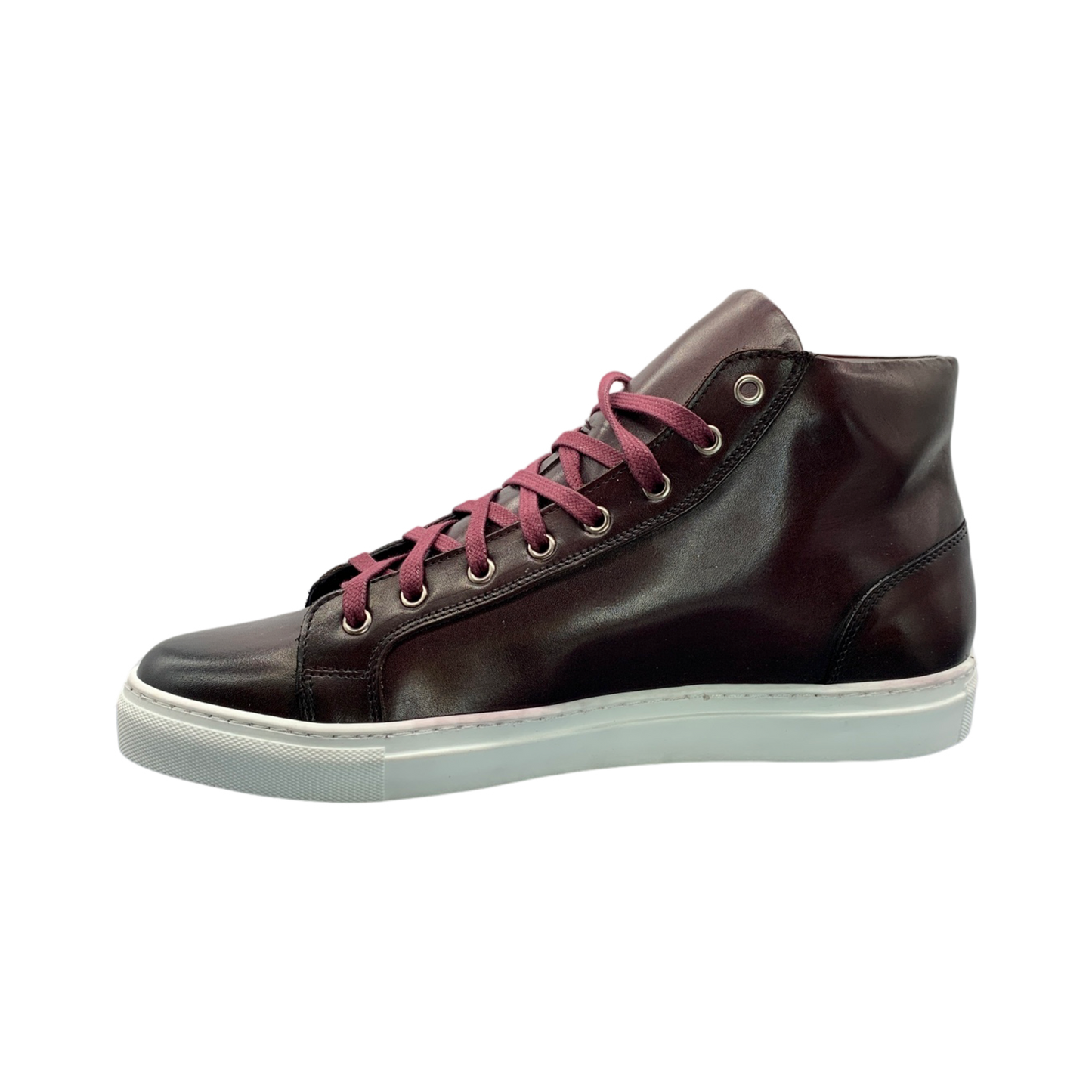 Alberto Burgundy Leather High Top Dress Sneaker