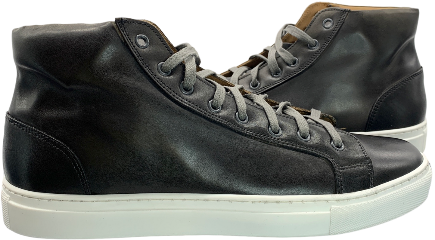 Alberto Grey Leather High Top Dress Sneaker