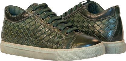 Bernice Dip Dyed Forest Green Woven Low Tops