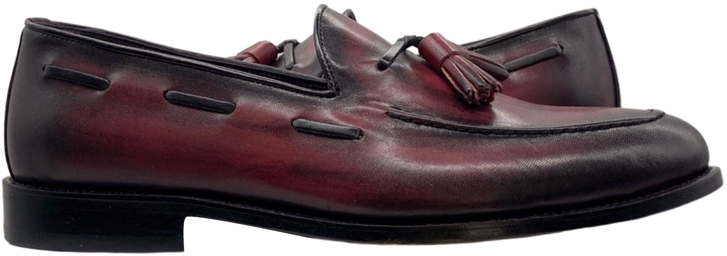 Giovanni Burgundy Tassel Loafer