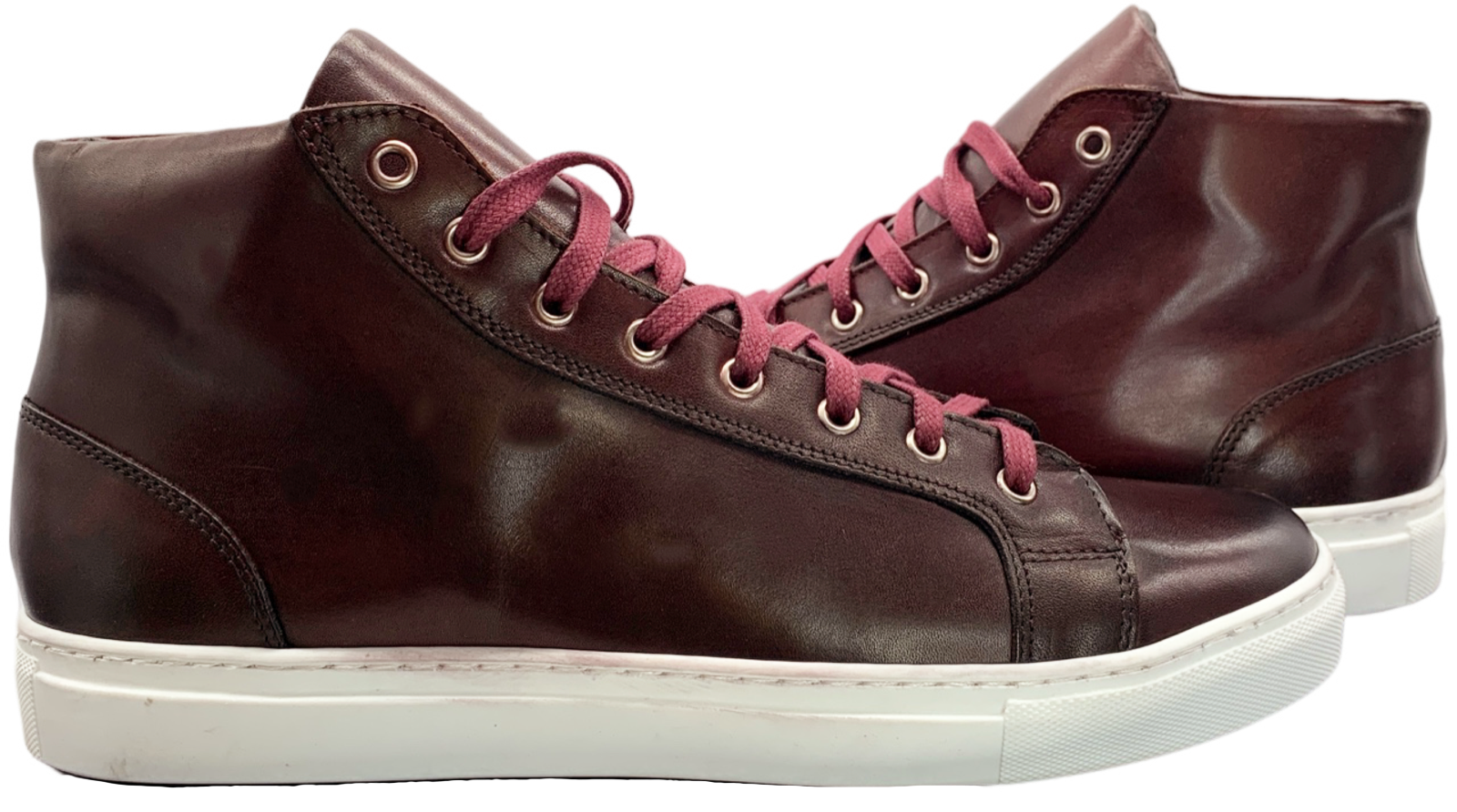 Alberto Burgundy Leather High Top Dress Sneaker