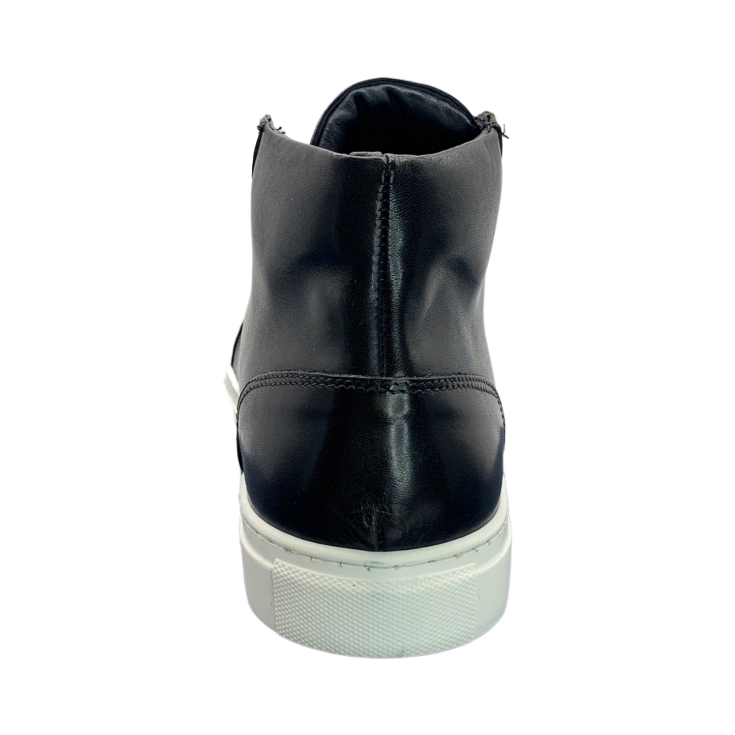 Alberto Black Leather High Top Dress Sneaker
